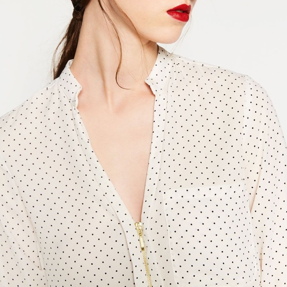 Zara polka dot blouse